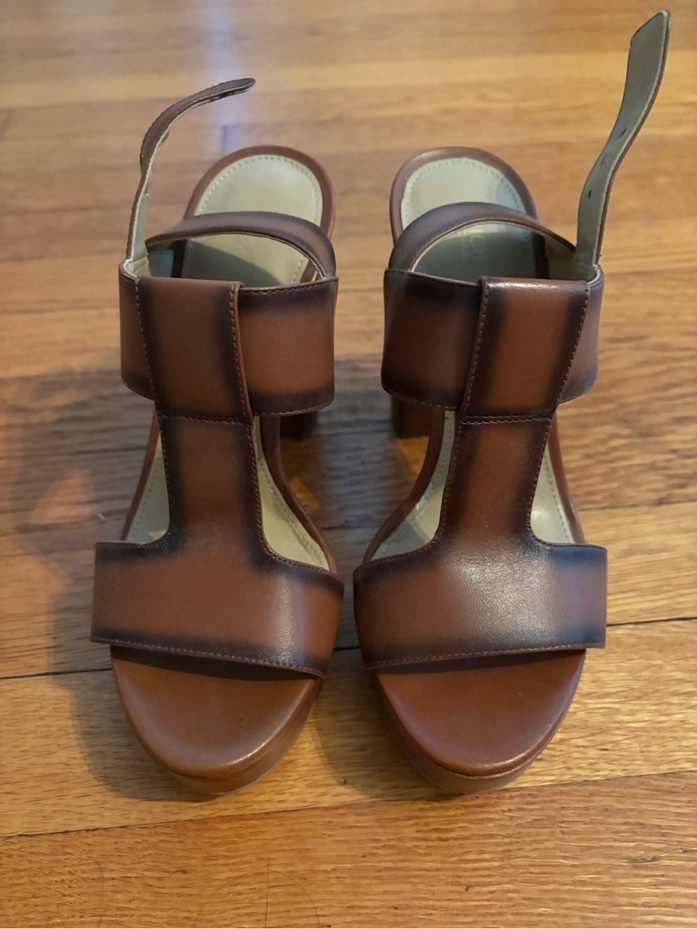 MICHAEL Michael Kors Brown Leather Platform Heels